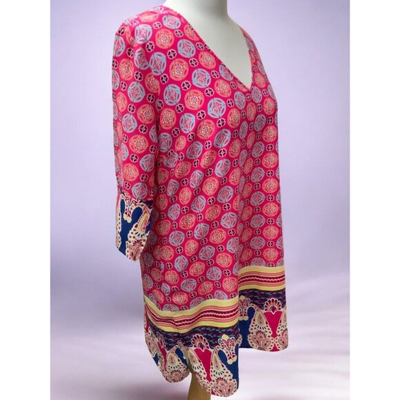 Old Navy Womens Multicolor Geometric Boho Cotton Shift Mini Dress  Size Large - Picture 4 of 8